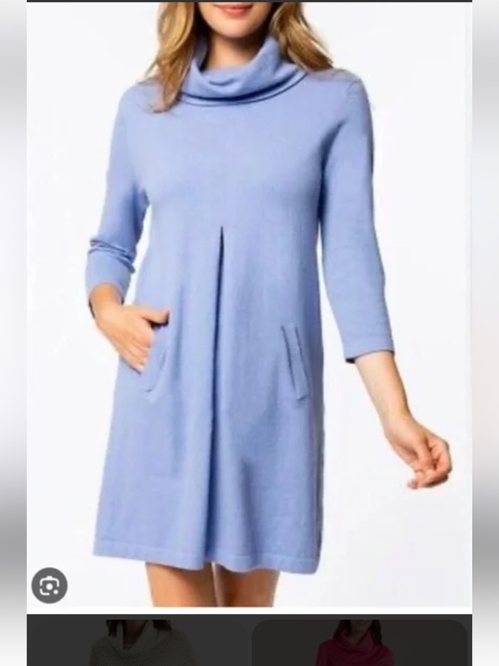Tyler Boe Light  Blue Kim Knit Cowl Pullover Dress- worn‎ about 5-6x